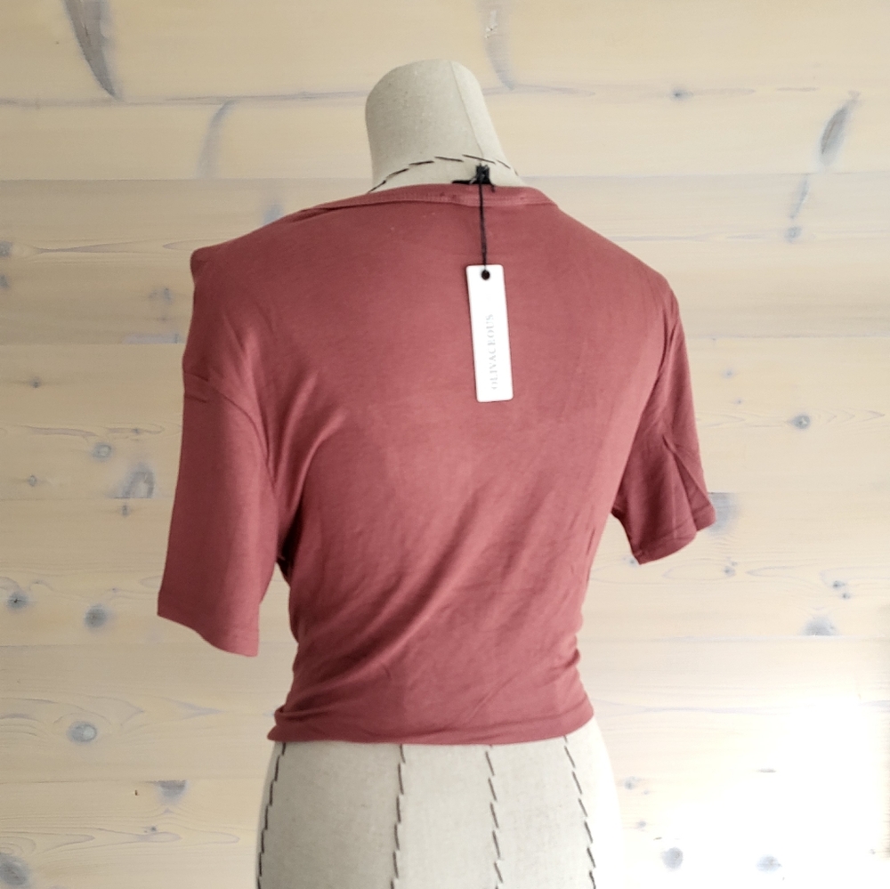 NWT Olivaceous Cropped Rayon Wrap Tee T Shirts Bulk Set of 3 sizes S M L - Picture 8 of 14